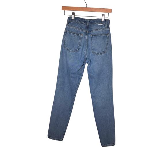 Boyish By HER The Billy High Rise Skinny Jeans 24 Medium Wash Blue Button Fly - Picture 2 of 10